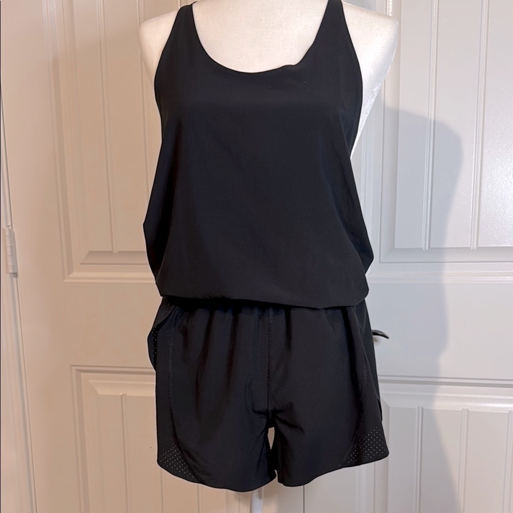 Athleta Black Strappy Romper Size Large